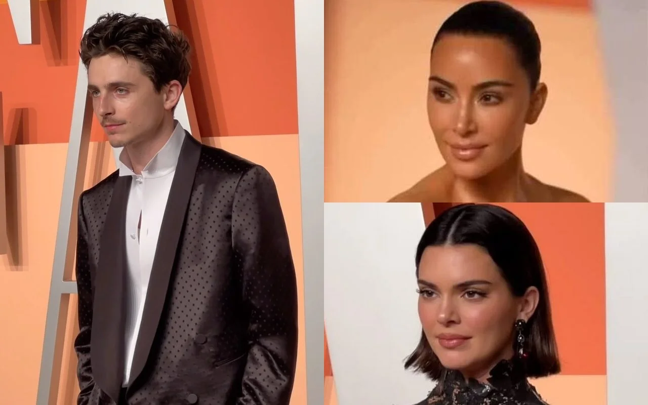 Timothee Chalamet與Kim Kardashian和Oscars After Party的Kim Kardashian和Kendall Jenner閒逛